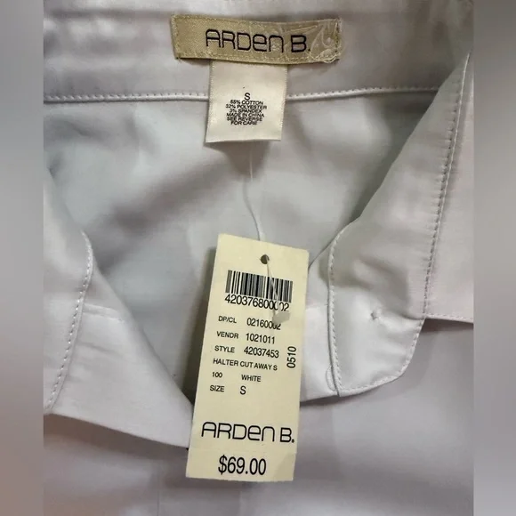 Vintage Arden B White Halter Utility Mini Dress – Size S - Picture 5 of 5